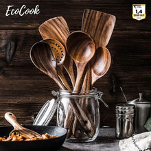 Lade das Bild in den Galerie-Viewer, EcoCook | 7-teiliges Teakholz-Küchenutensilien-Set