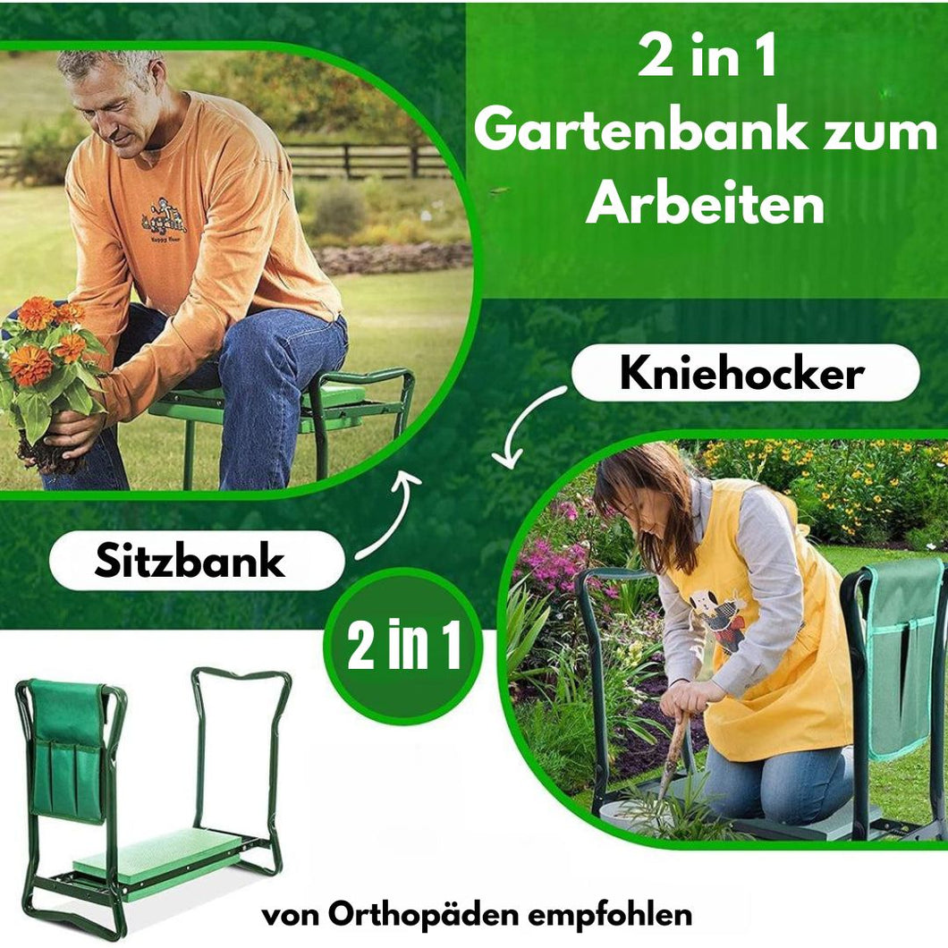 Gartenkneeler - Multifunktionsbank und Kniestütze- entlastet schmerzendes Knie und Rücken