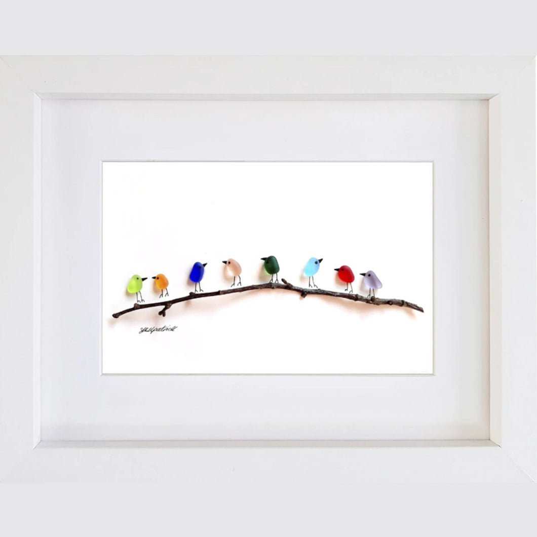 MeerglasLiebe™ - Handgemachtes Wandbild aus echtem Meerglas