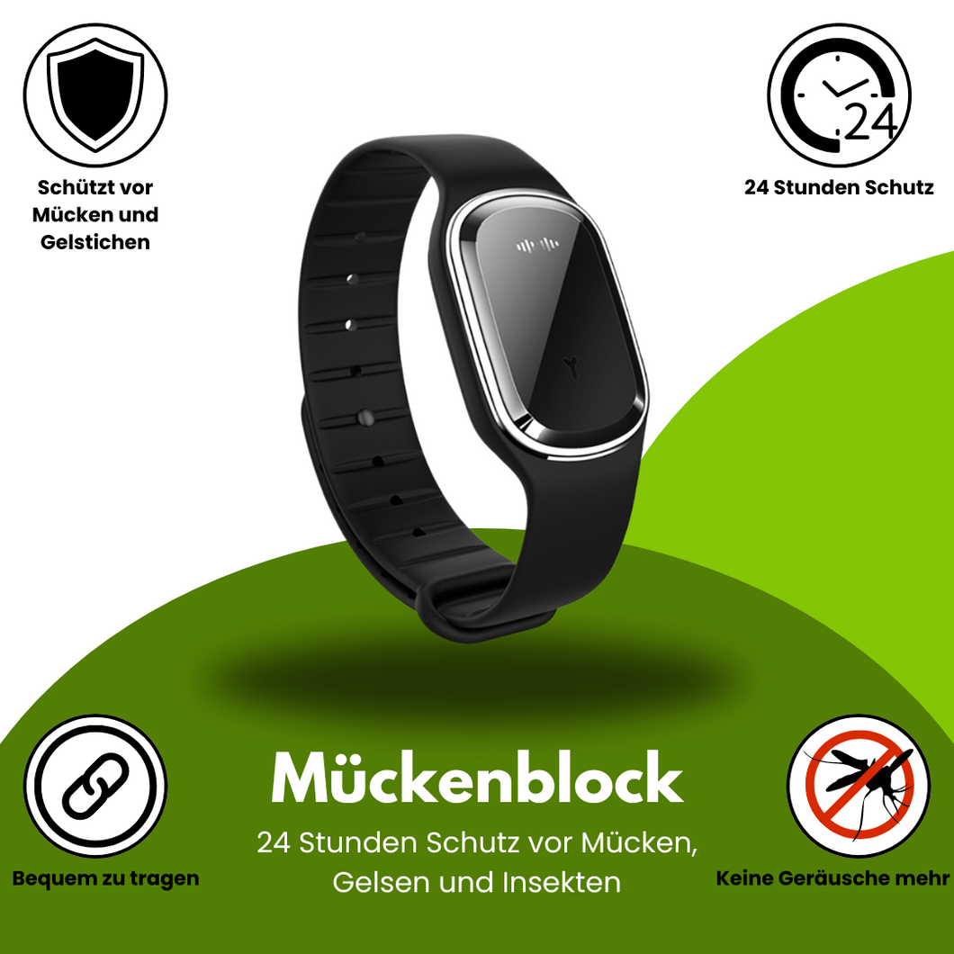 Mückenblock Armband - 24 Stunden Schutz vor Mücken u.- Gelsenstichen